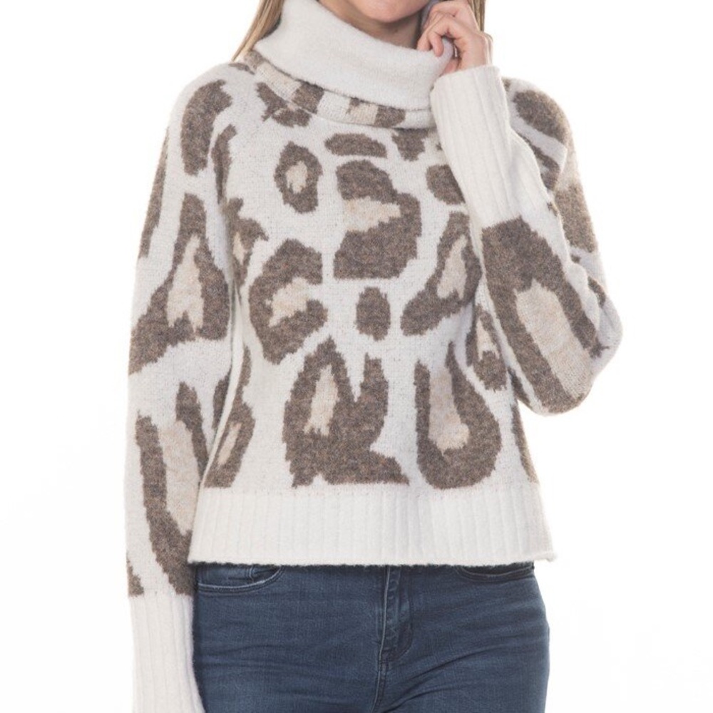 Laura Leopard Cowl Neck Sweater